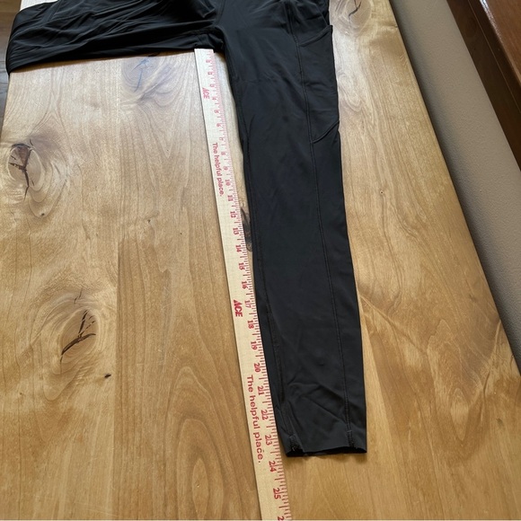 LULULEMON POWER THRU HI RISE TIGHT LEGGING 4 GRAY DROP IN POCKETS RAW LEG HEM - Picture 11 of 12